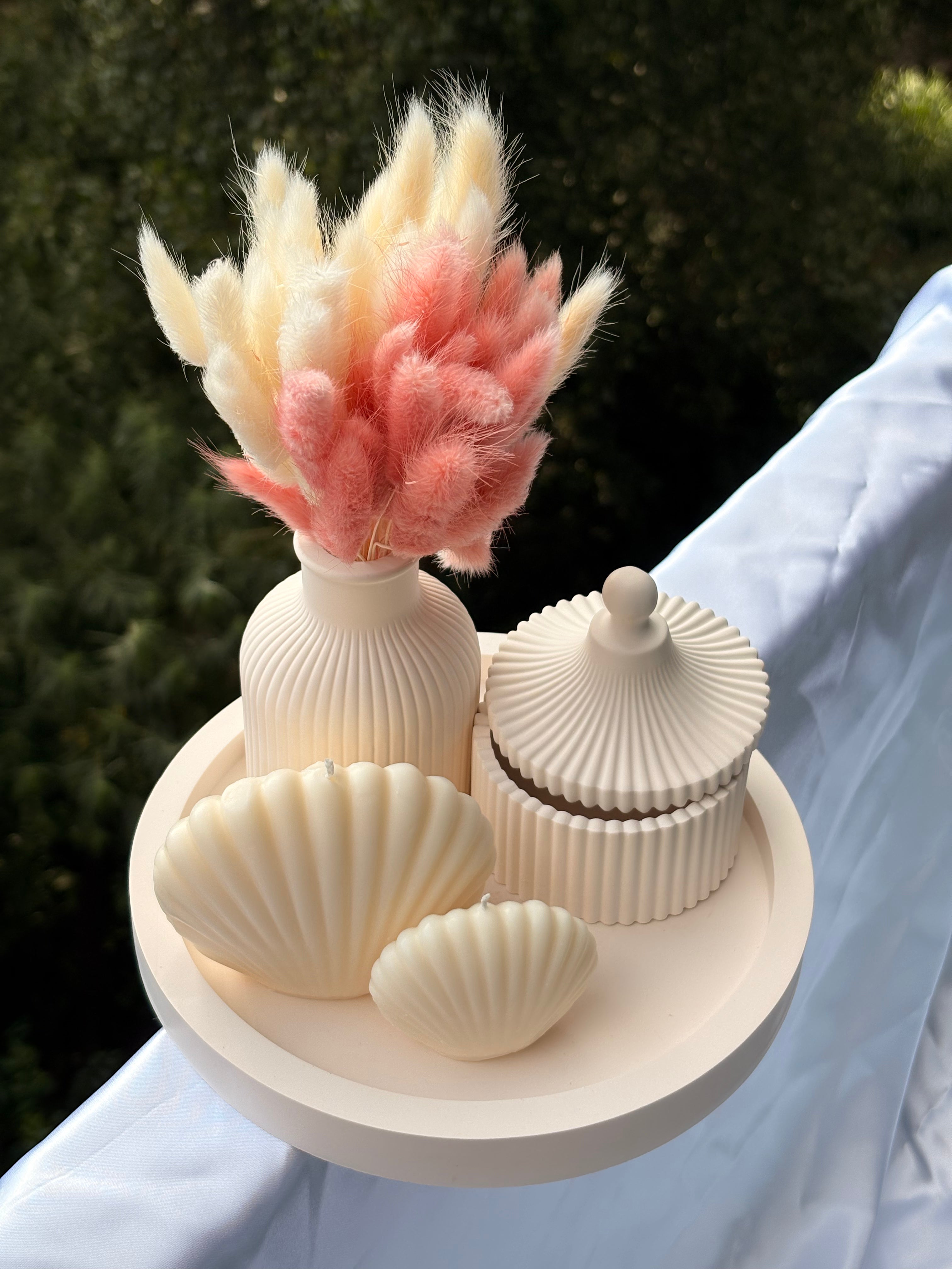 Decoratieve Harmony Set met schelpkaarsen